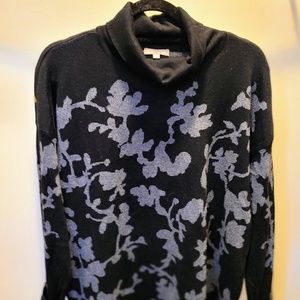 Lilla P Floral Turtleneck Tunic Sweater